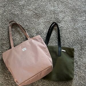 Herschel Supply Company Pink and Green Tote Bags
